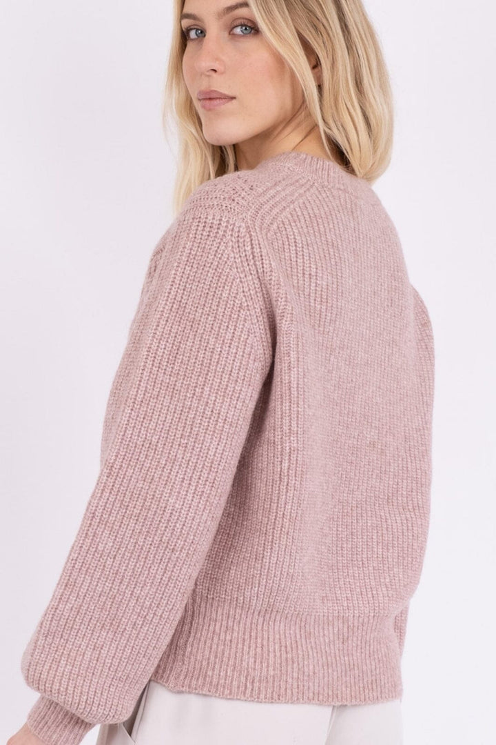 Neo Noir - Gimora Knit Blouse - Rose Melange Strikbluser 