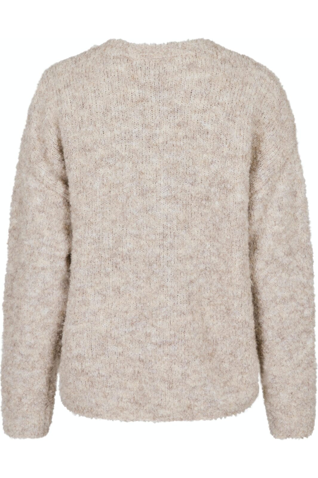 Neo Noir - Glenda Boucle Knit Blouse - Sand Melange Strikbluser 