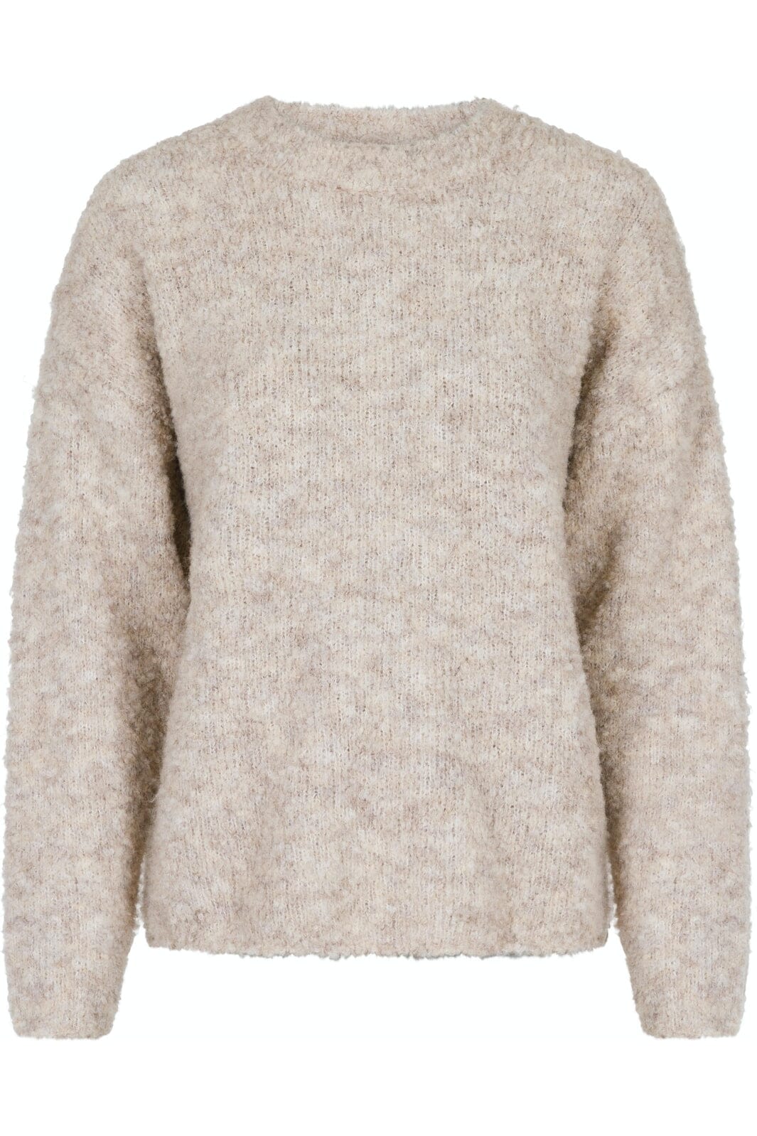 Neo Noir - Glenda Boucle Knit Blouse - Sand Melange Strikbluser 