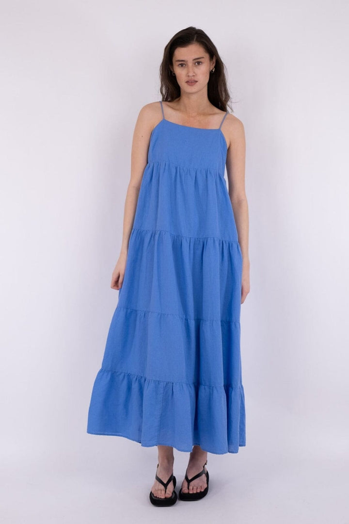 Neo Noir - Haily Linen Dress - Dusty Blue Kjoler 