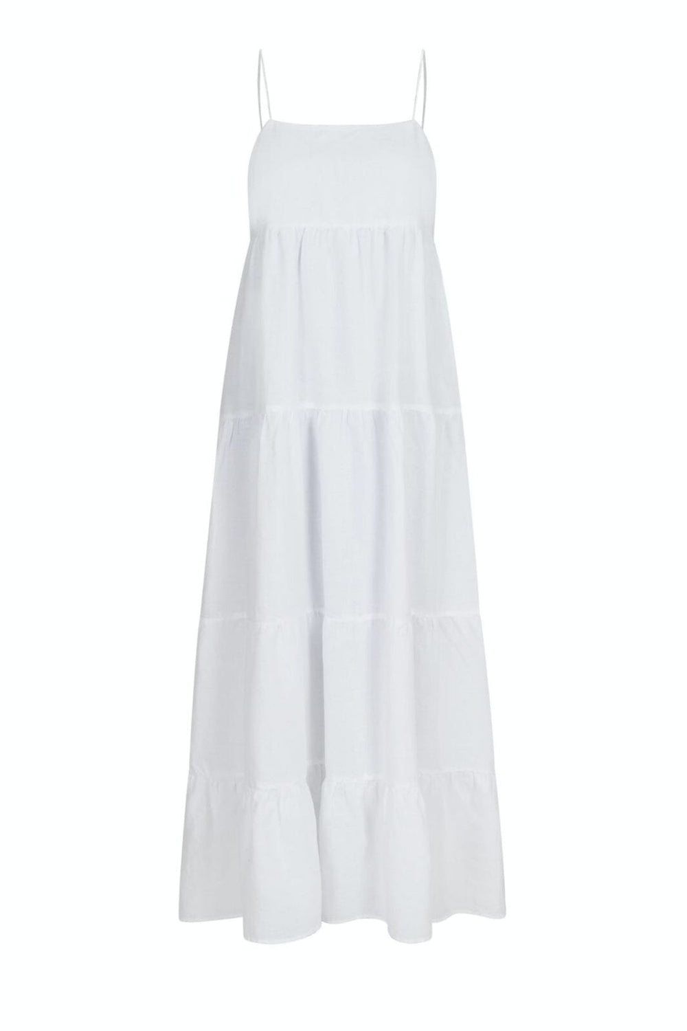 Neo Noir - Haily Linen Dress - White Kjoler 