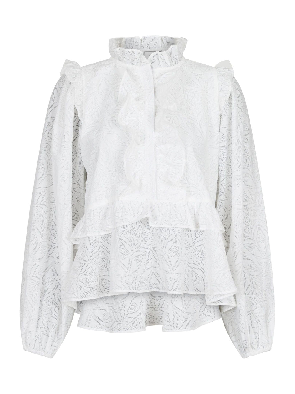 Neo Noir - Hawaii Burnout Blouse - White Bluser 