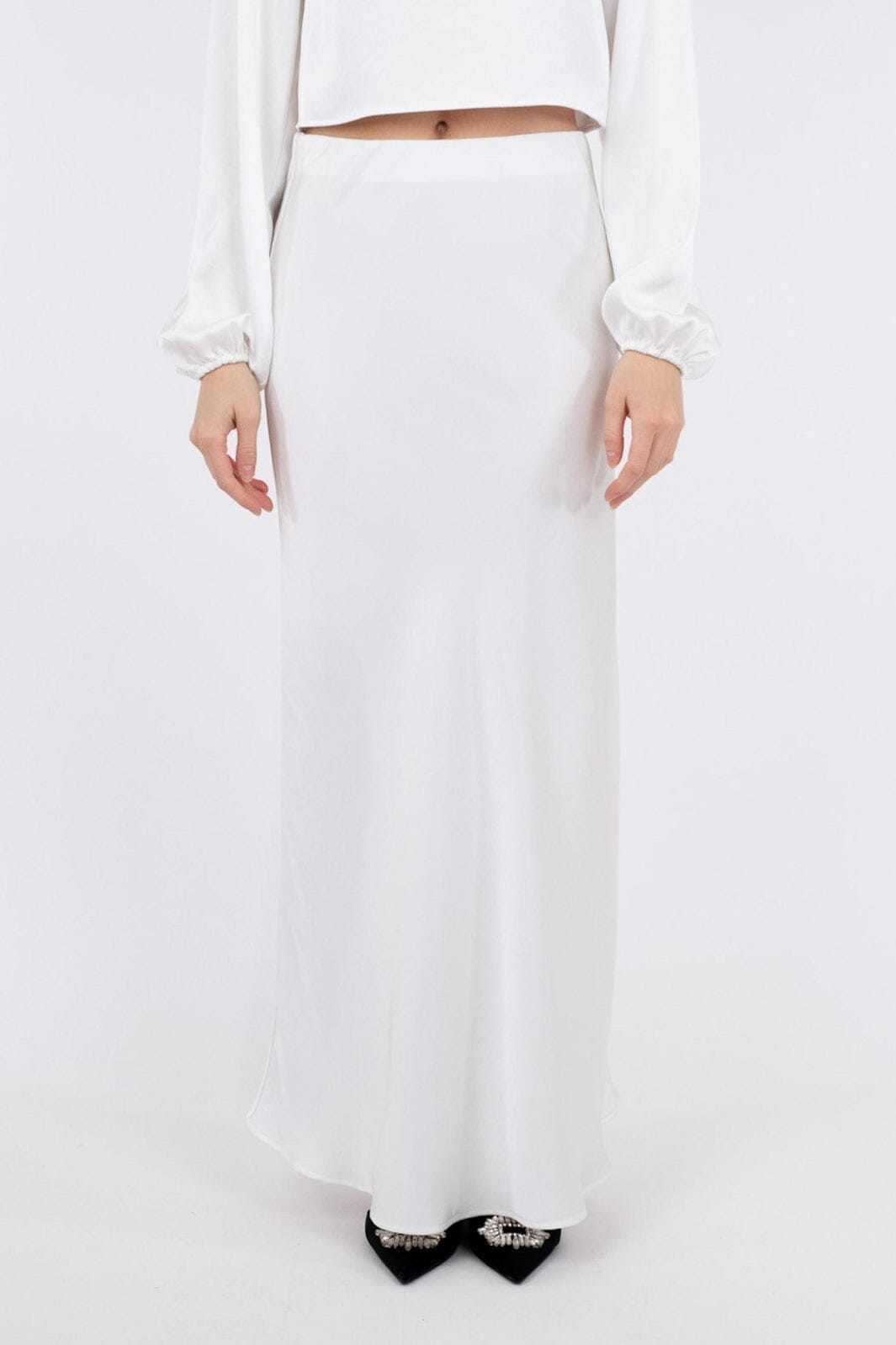 Neo Noir - Klea Heavy Sateen Skirt - White Nederdele 