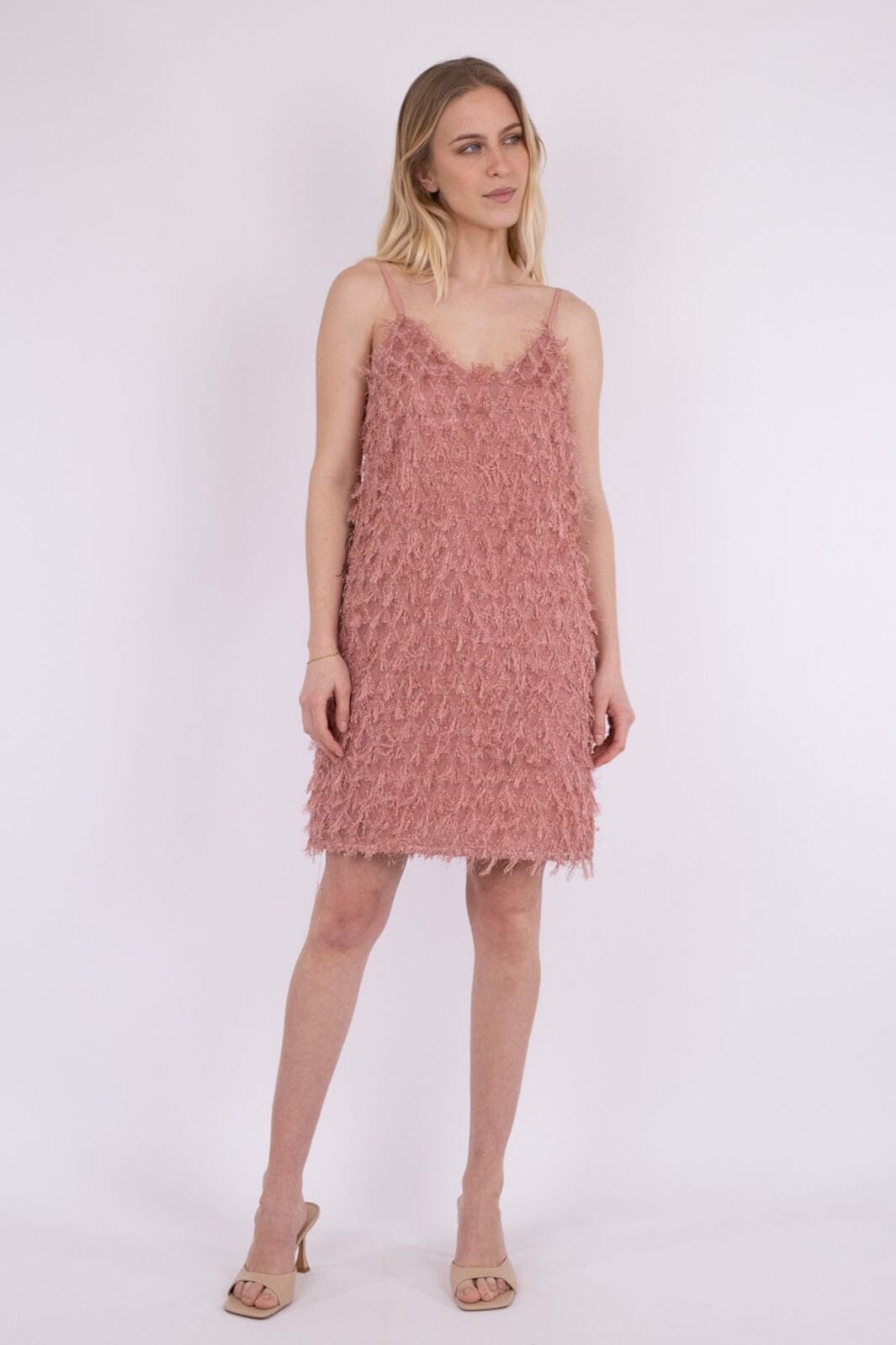 Neo Noir - Lilja Fringe Dress - Dusty Rose Kjoler 