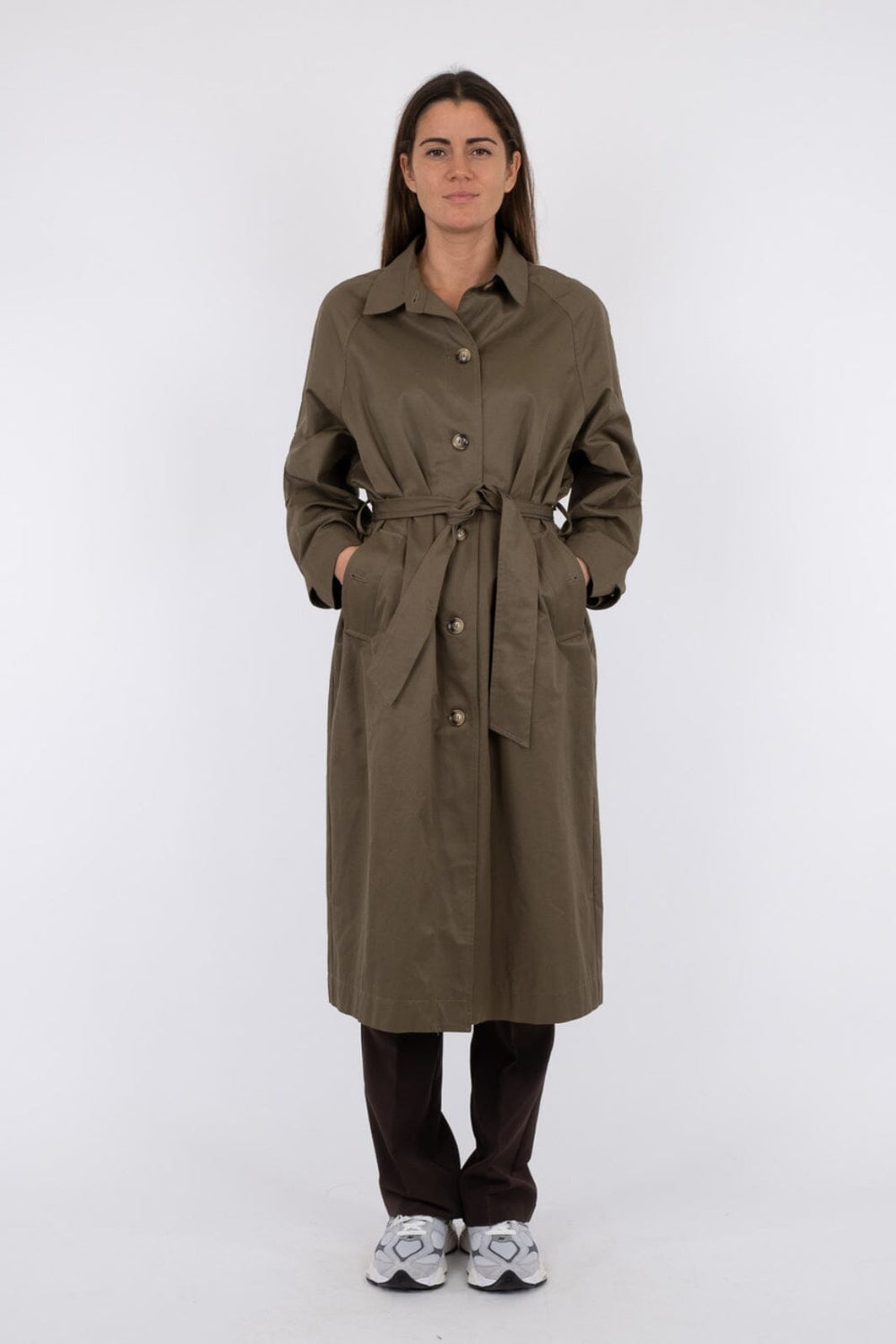 Neo Noir - Marcarena Trenchcoat - Dusty Army Jakker 