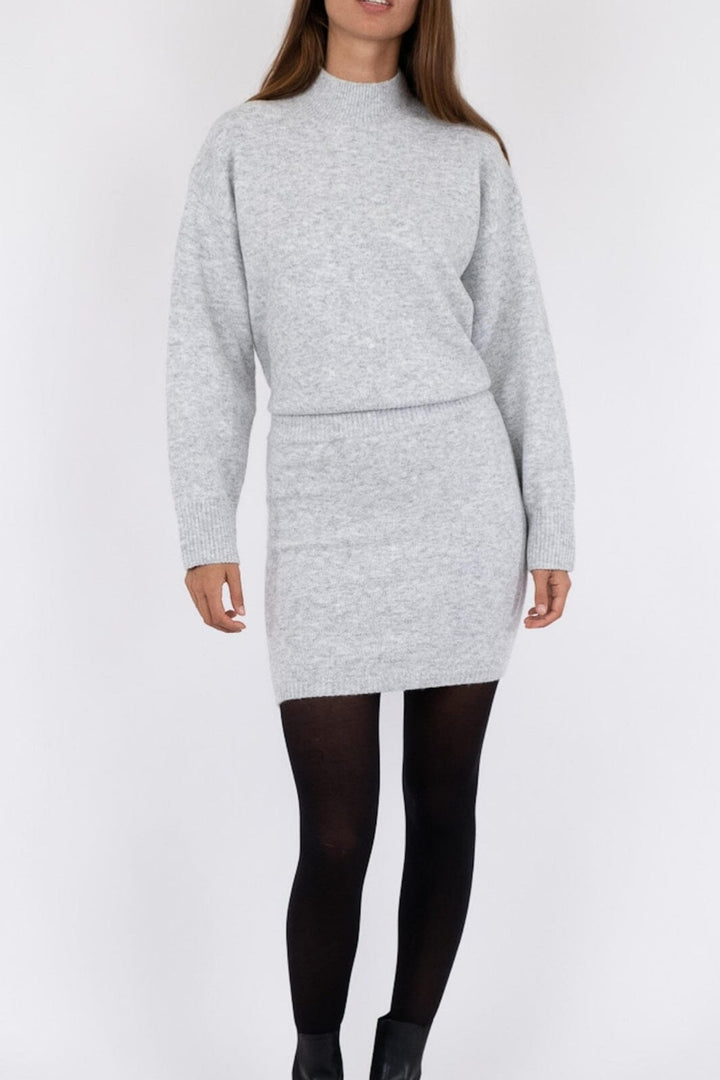 Neo Noir - Marie Knit Skirt - Light Grey Melange Nederdele 