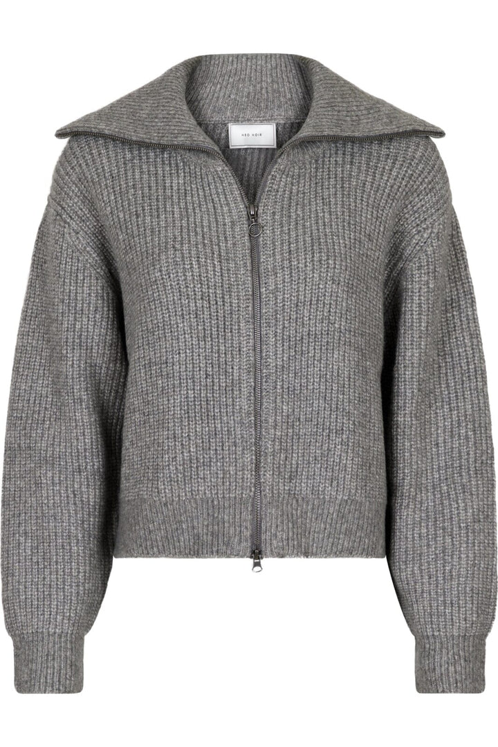 Neo Noir - Masja Heavy Knit Cardigan - Grey Melange Cardigans 