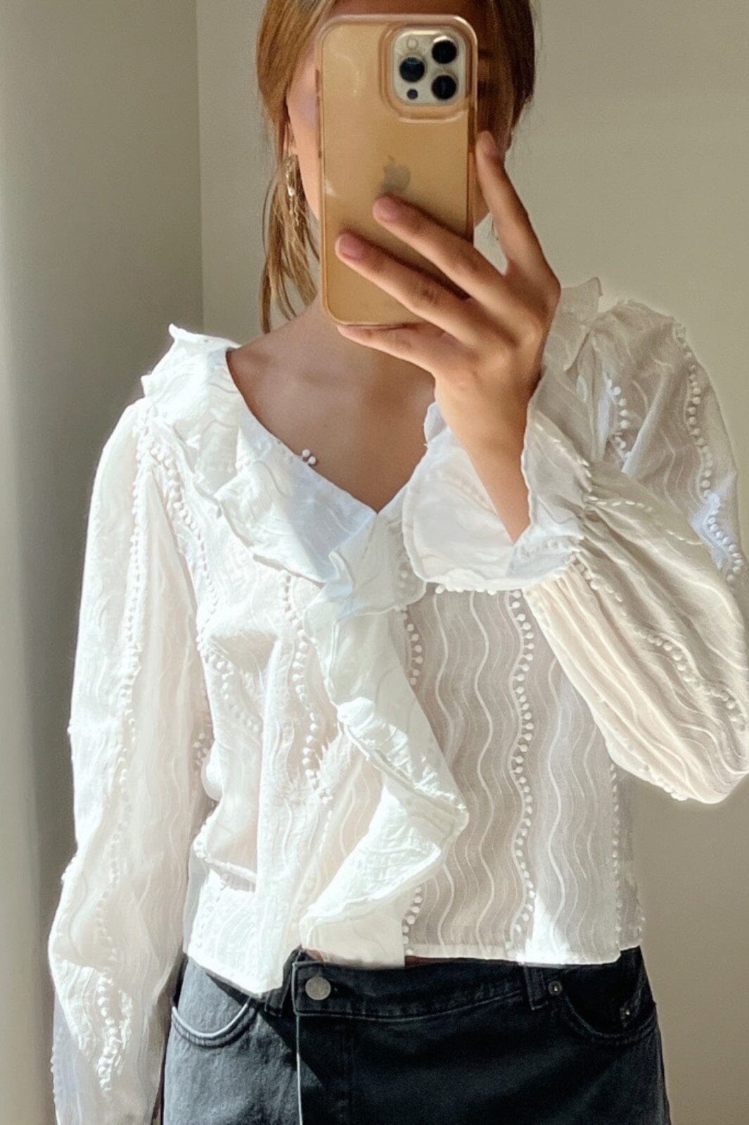 Neo Noir - Nanci Wave Blouse - Off White Bluser 
