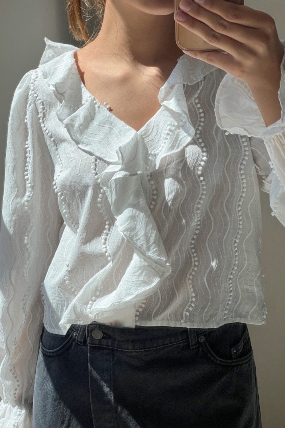 Neo Noir - Nanci Wave Blouse - Off White Bluser 