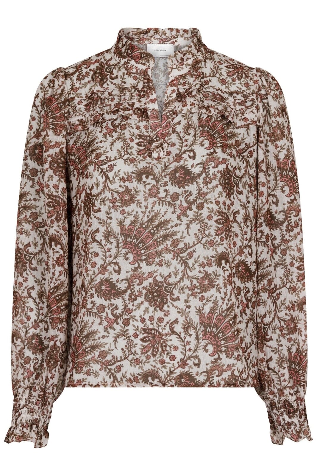 Neo Noir - Rhia Vintage Paisley Blouse - Beige Bluser 