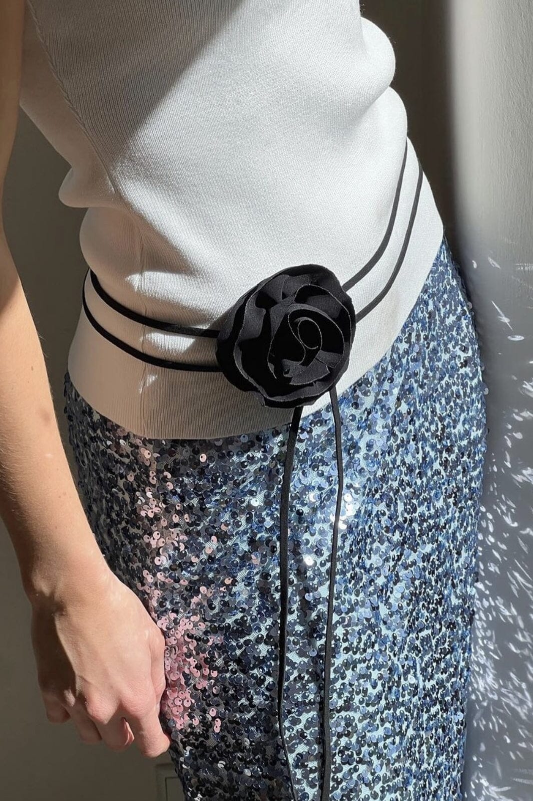 Neo Noir - Rose With String - Black Halskæder 