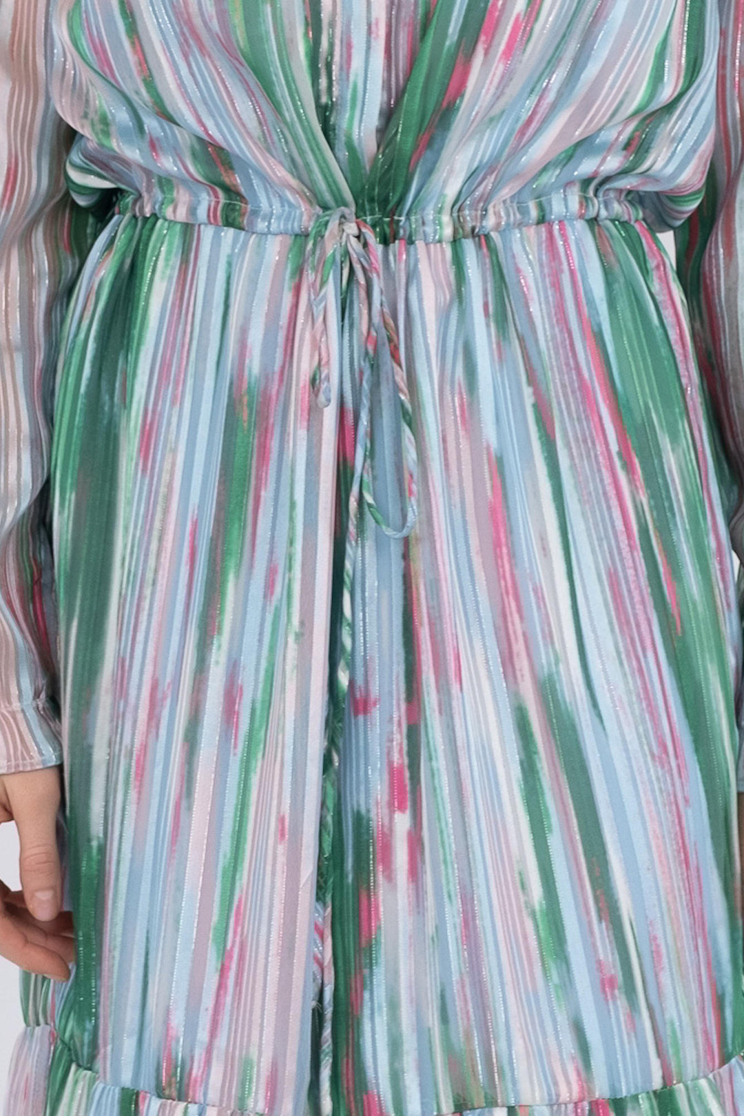 Neo Noir - Silo Blurred Stripe Dress - Green