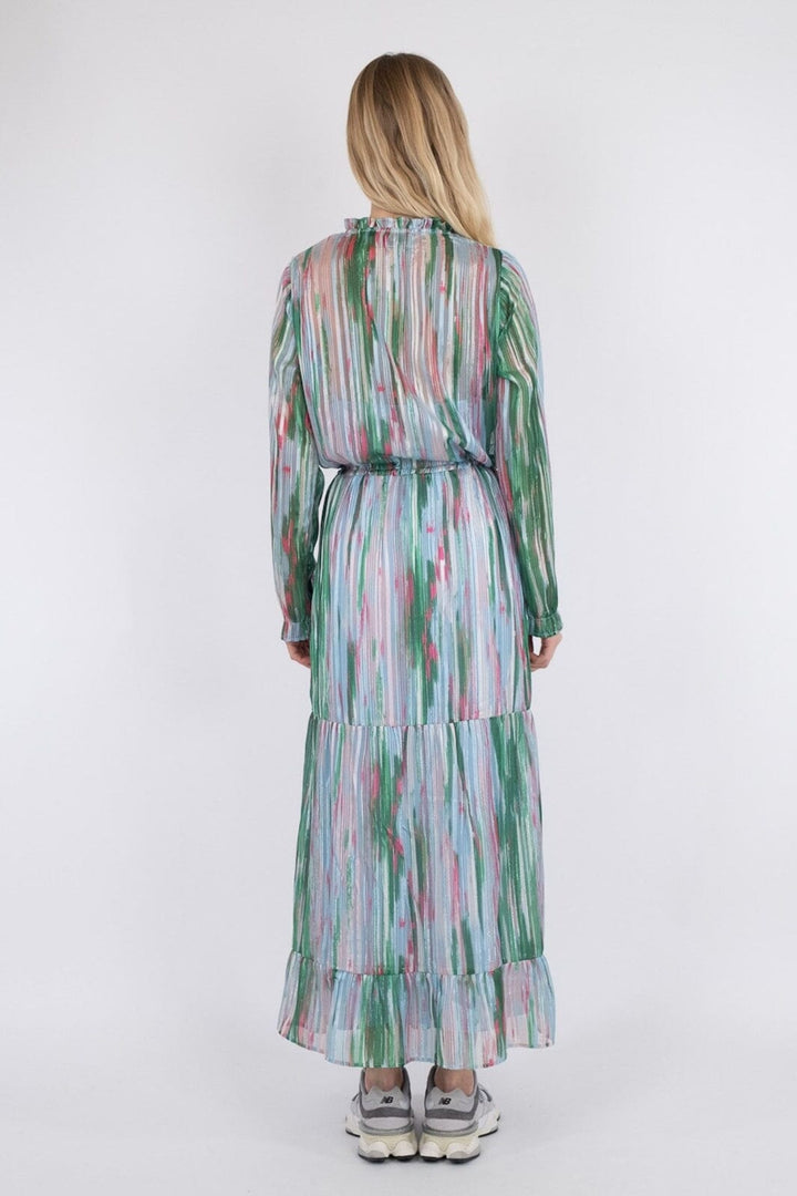 Neo Noir - Silo Blurred Stripe Dress - Green Kjoler 