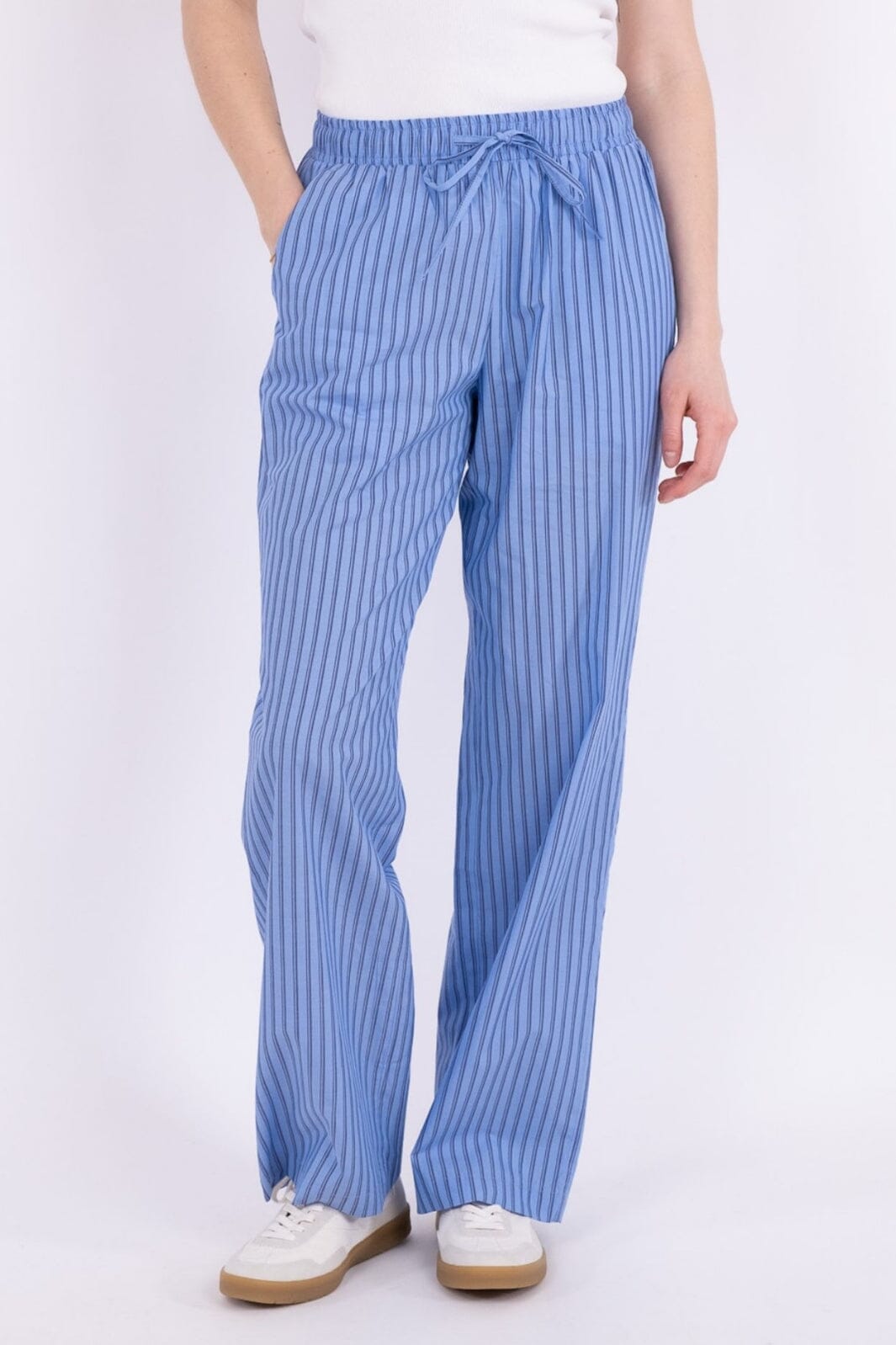 Neo Noir - Sonar Big Stripe Pants - Blue Bukser 