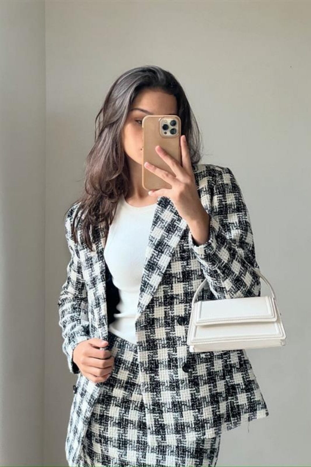 Neo Noir - Vivi Chic Boucle Blazer - Black/White Blazere 