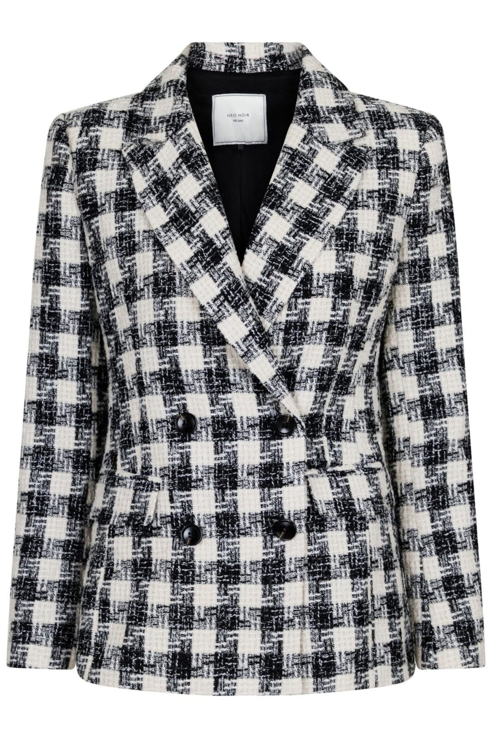 Neo Noir - Vivi Chic Boucle Blazer - Black/White Blazere 