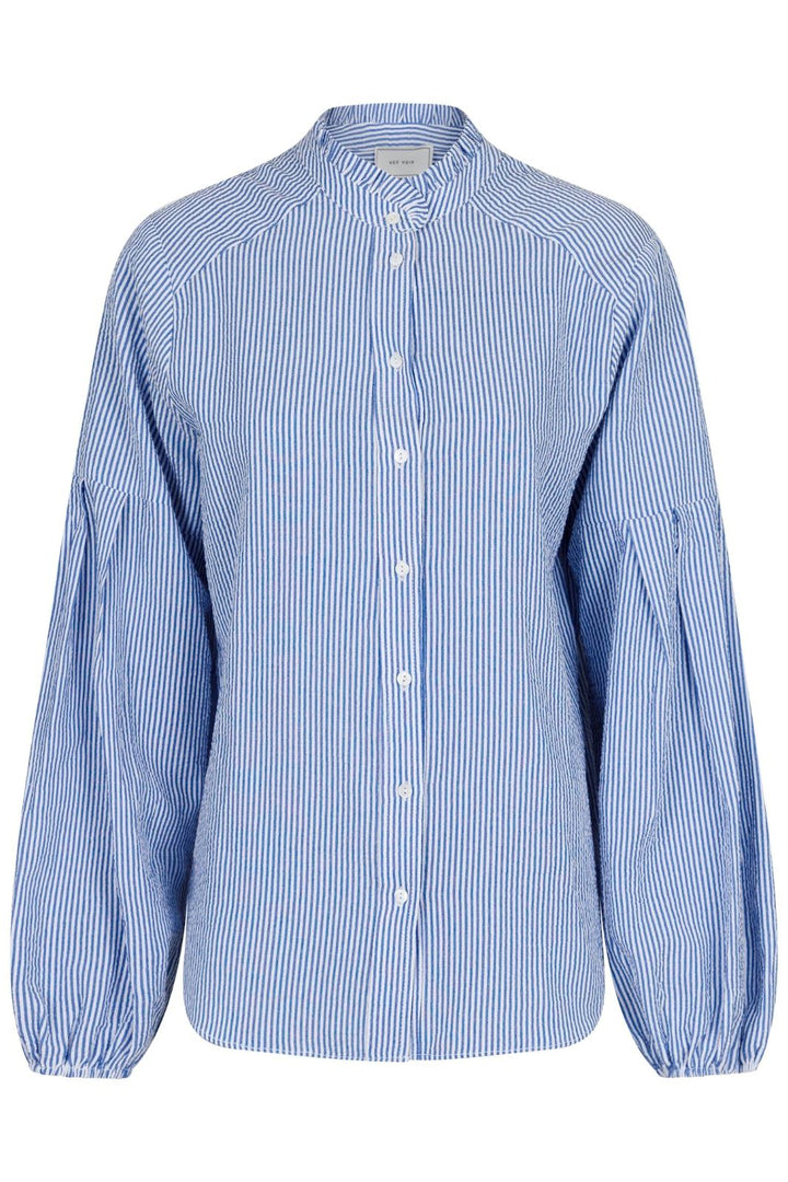 Neo Noir - Yassie Stripe Shirt - Blue Skjorter 