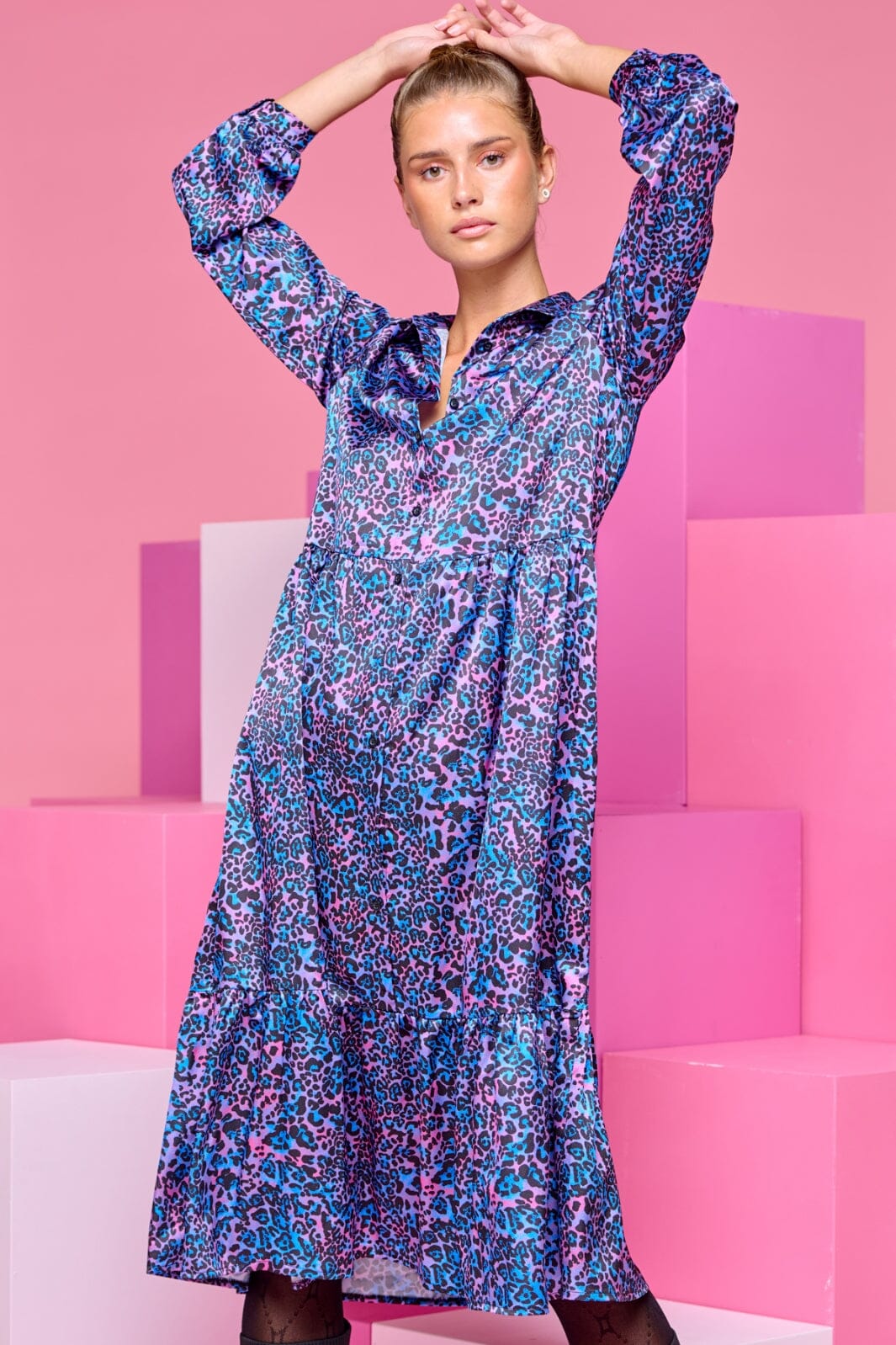 Noella - Alison Long Dress - Blue Mix Kjoler 