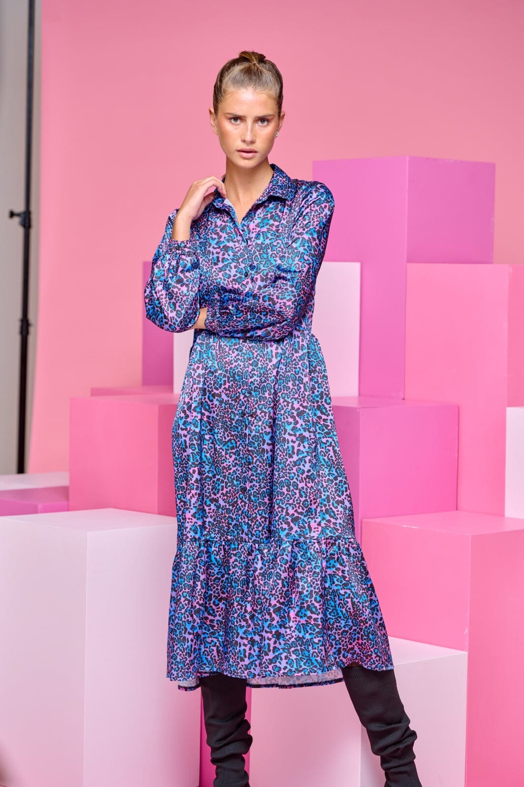 Noella - Alison Long Dress - Blue Mix Kjoler 
