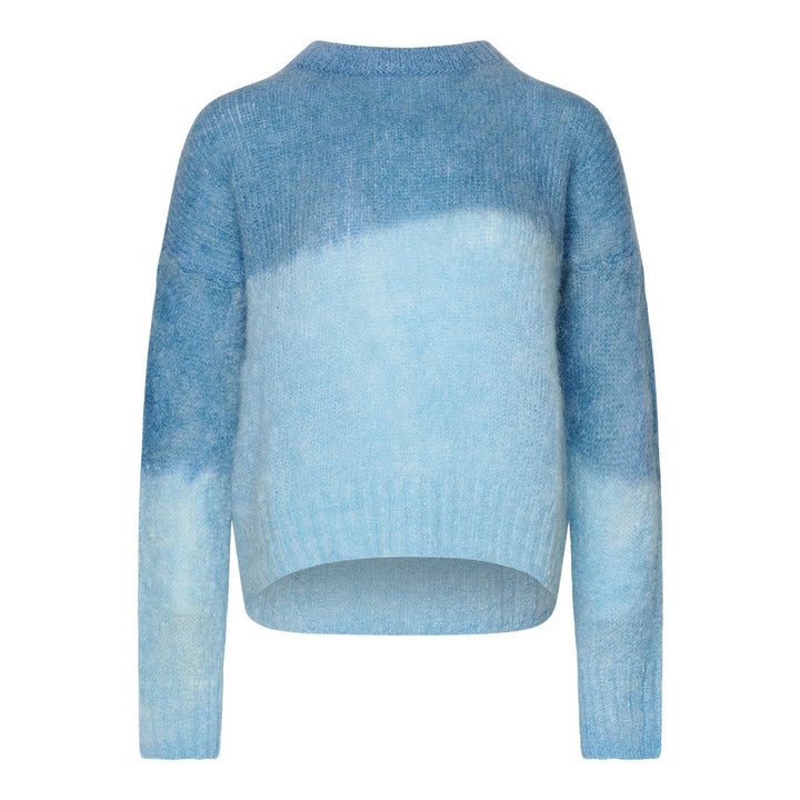 Noella - Belinda Dip Sweater - Blue Strikbluser 