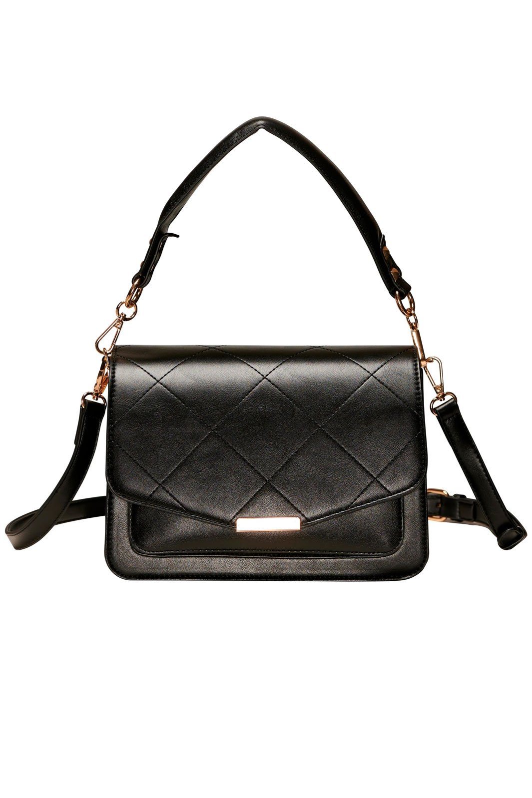 Noella - Blanca Multi Compartment Bag - Black Leather Look Tasker 