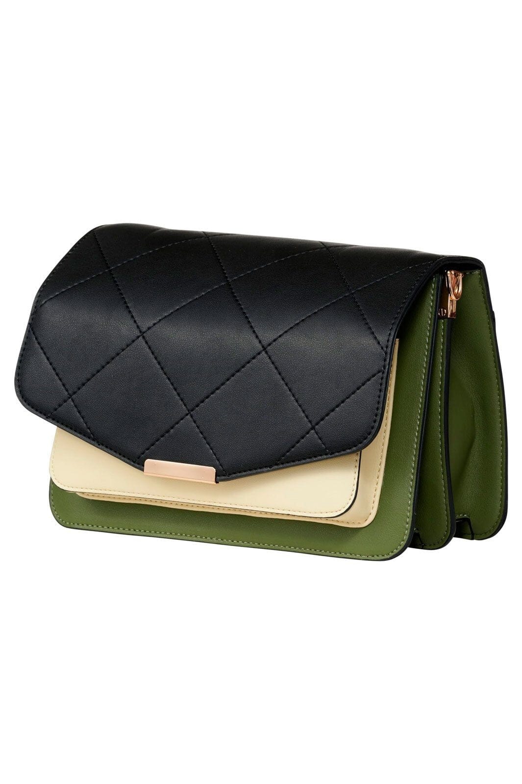 Noella - Blanca Multi Compartment Bag - Black/Green/Cream Tasker 