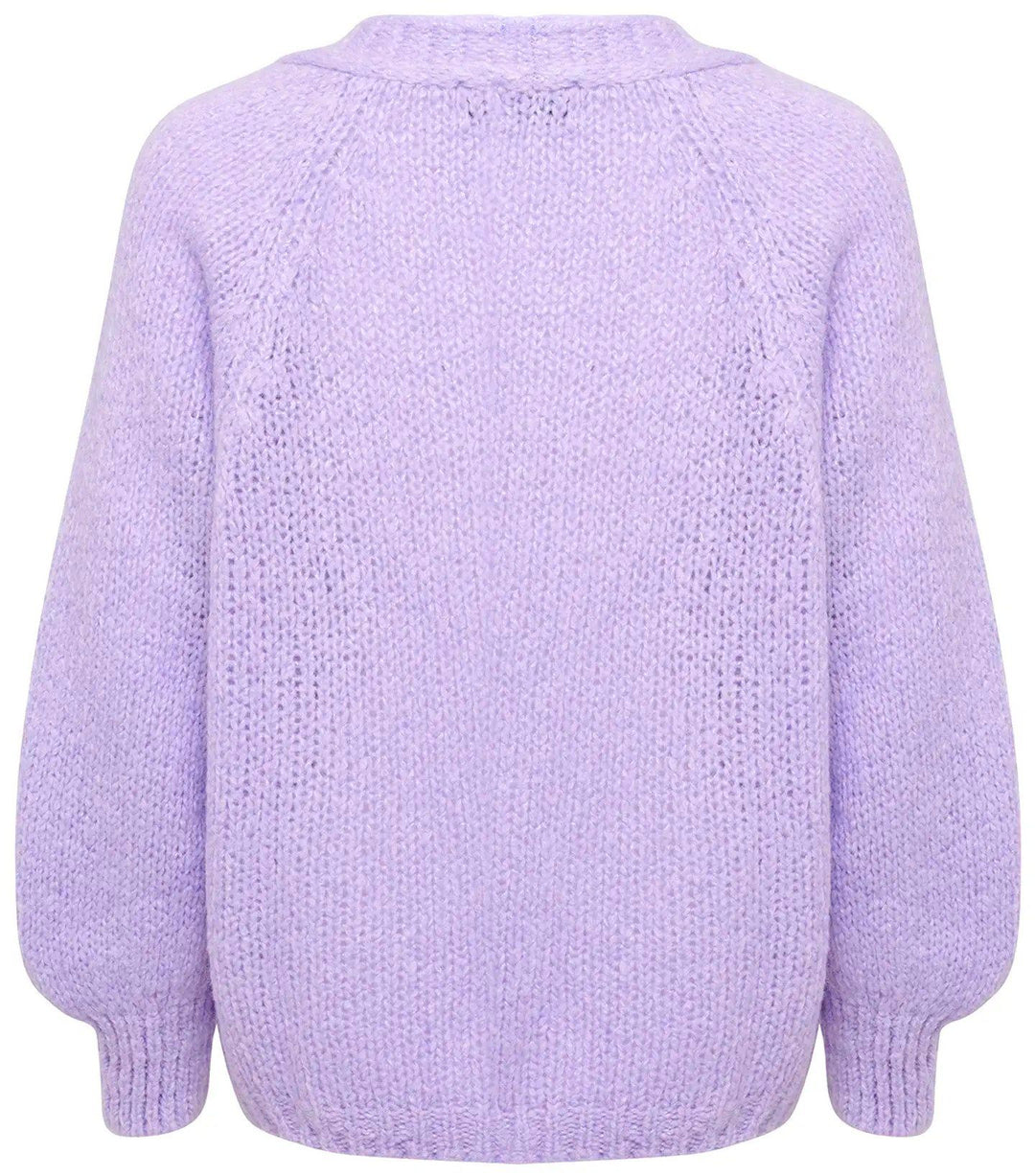 Noella - Fora Knit Cardigan - Pale Lavender Cardigans 