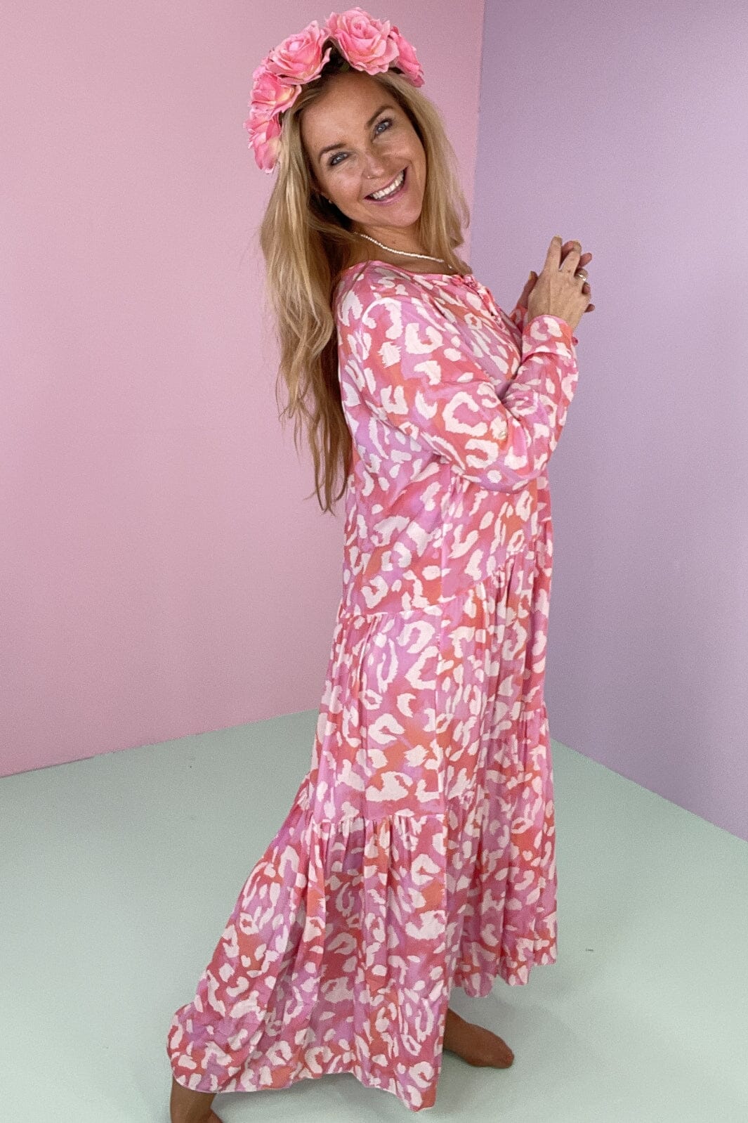 Noella - Imogene Long Dress - Pink Mix Kjoler 