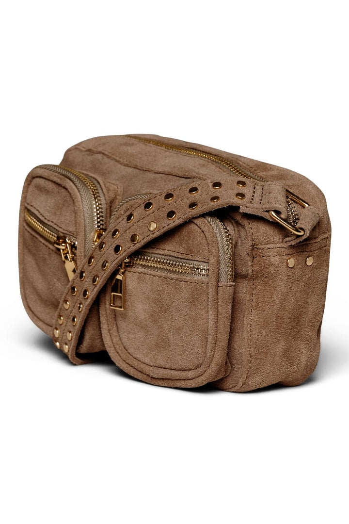 Noella - Kendra Bag Real Suede W. Gold - Taupe Tasker 