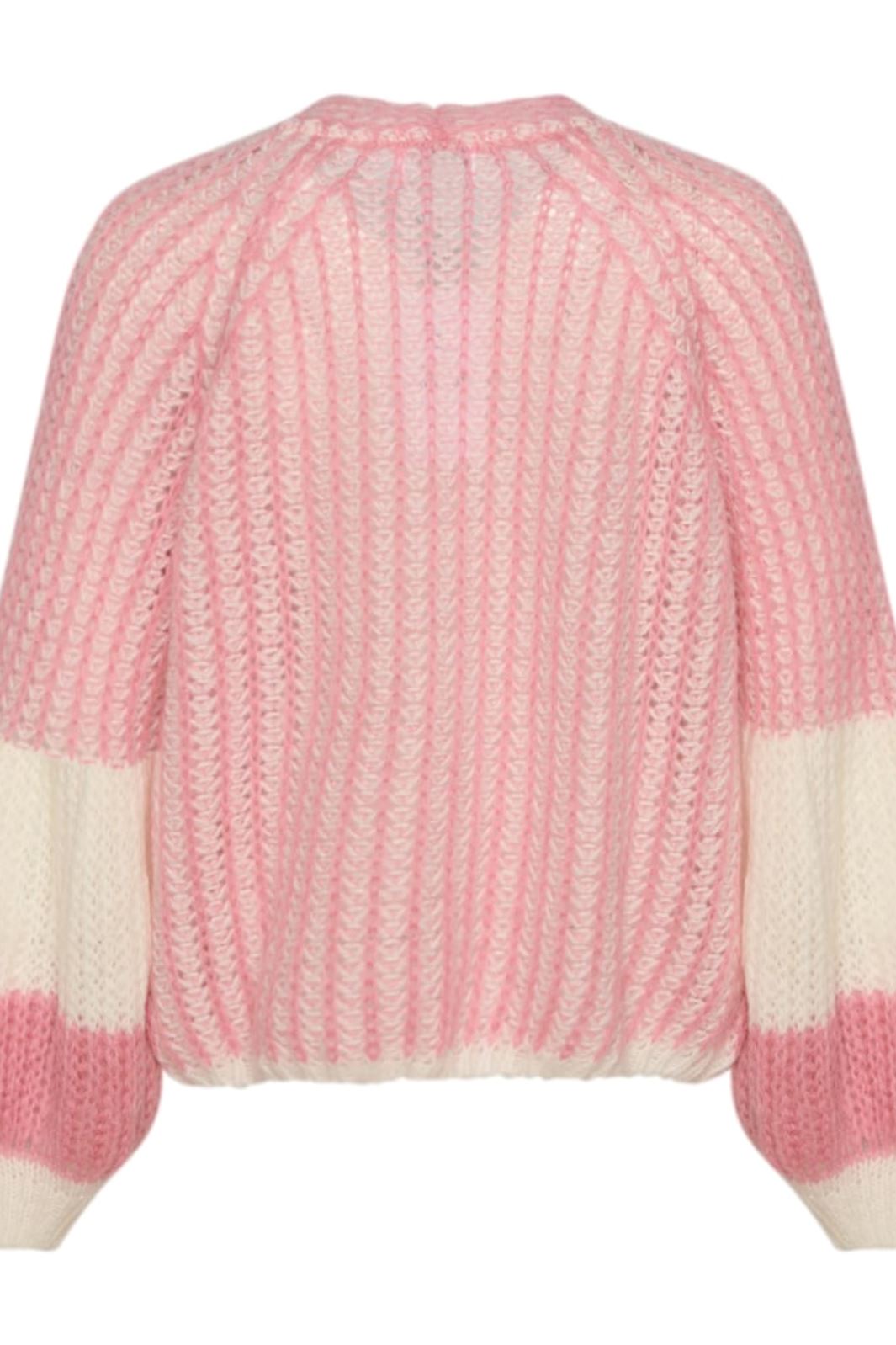 Noella - Liana Knit Cardigan - White/Rose Cardigans 