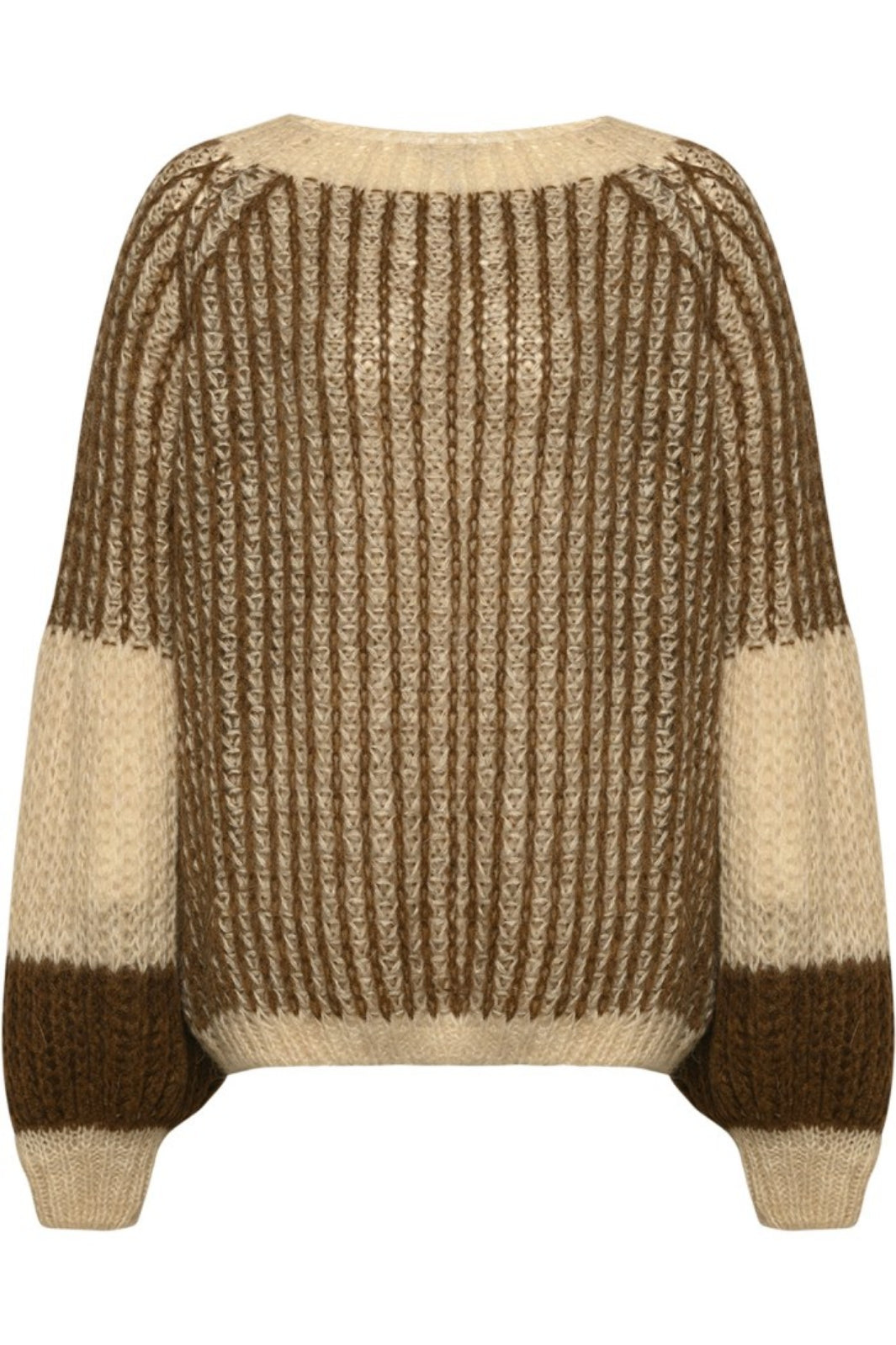 Noella - Liana Knit Sweater - Beige/Brown Strikbluser 