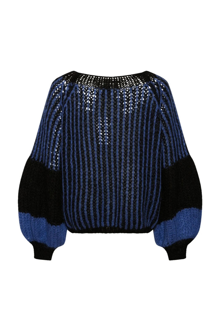 Noella - Liana Knit Sweater - Black/Electric Blue 