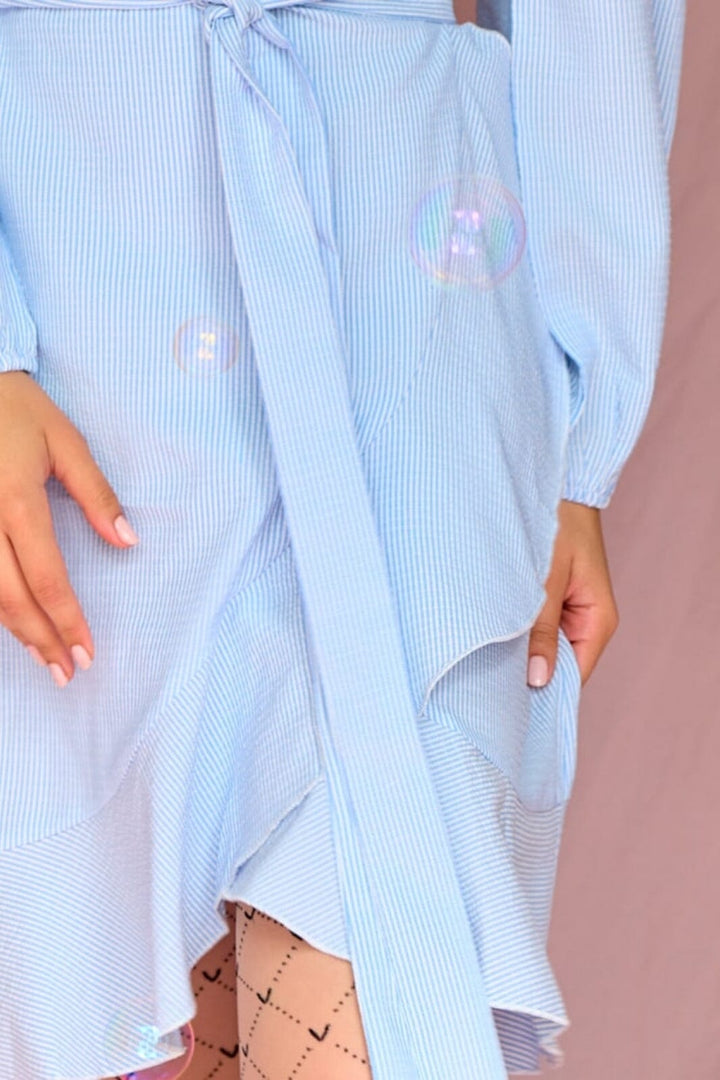 Noella - Magne Dress - Light Blue Stripe Kjoler 