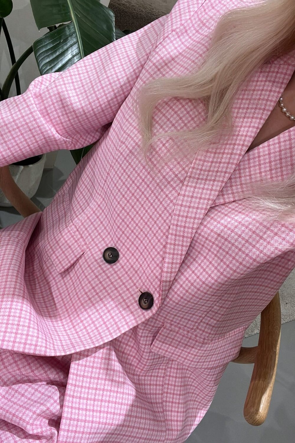Noella - Mille Oversize Blazer - Candy pink check Blazere 