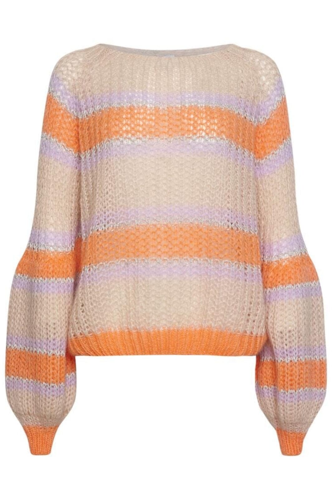 Noella - Pacific Knit Sweater - Apricot/Lavender Mix Strikbluser 