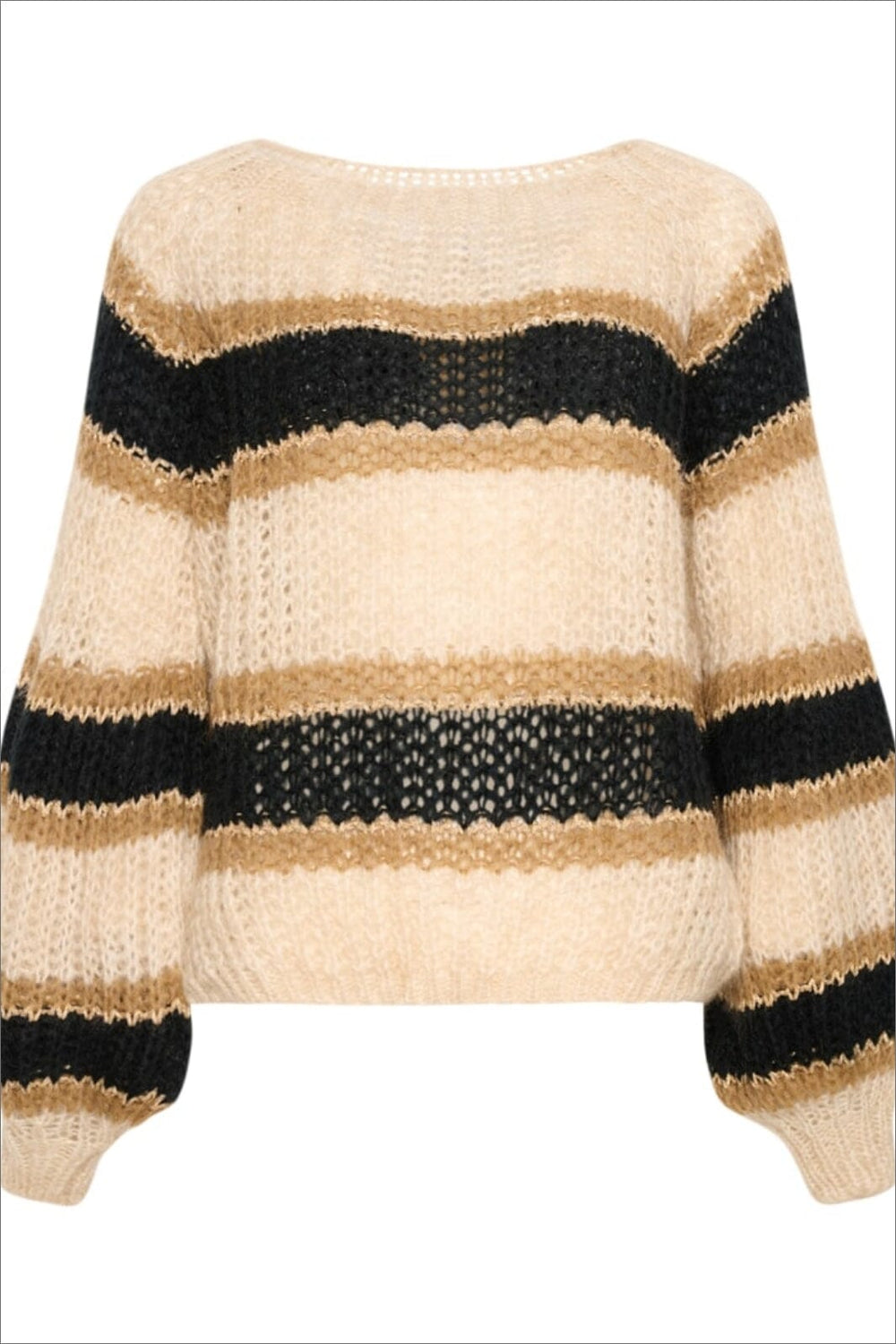 Noella - Pacific Knit Sweater - Camel Mix Strikbluser 