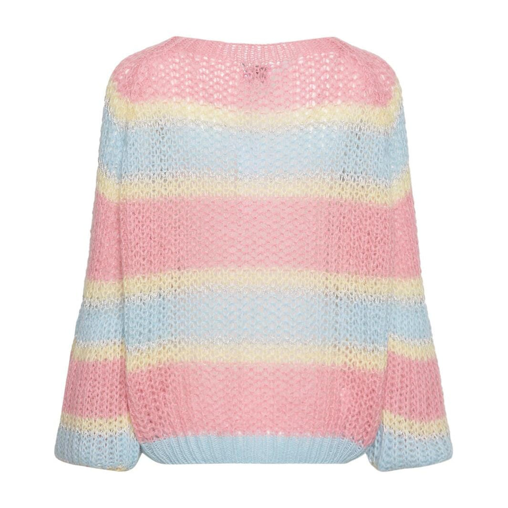 Noella - Pacific Knit Sweater - Light Blue/Rose Mix