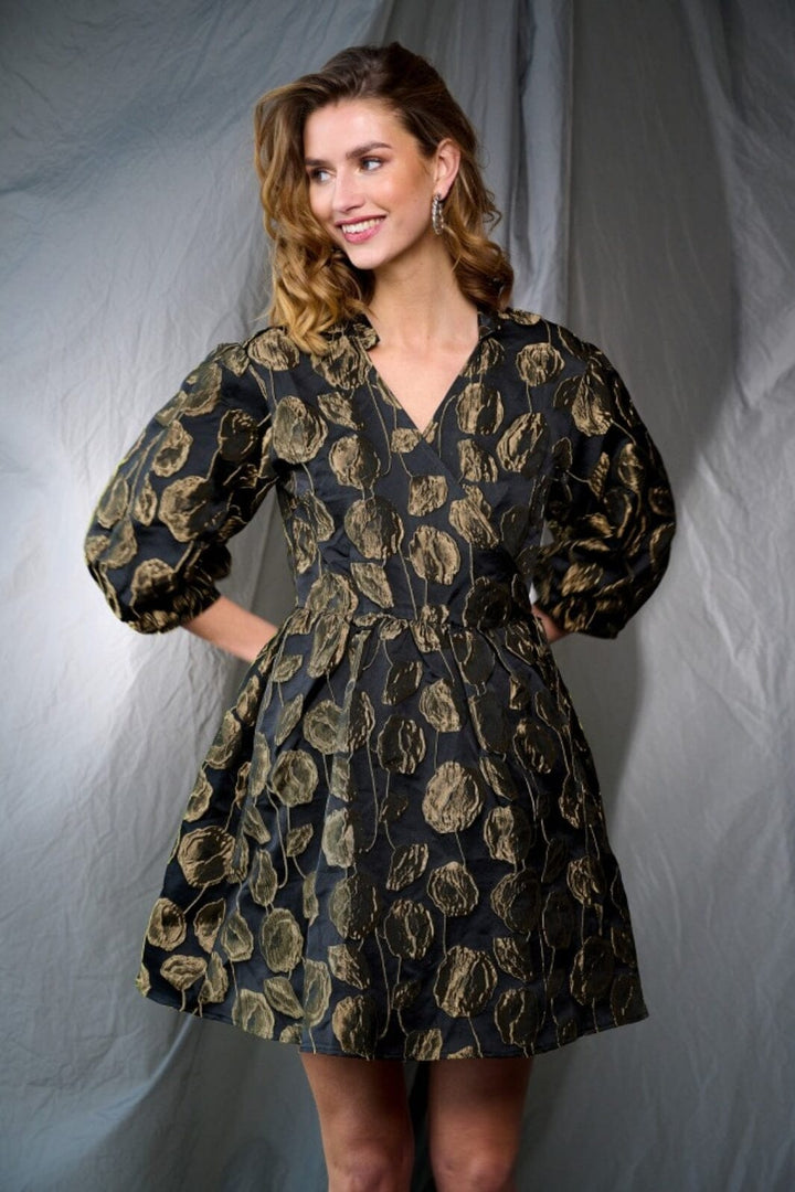 Noella - Pina Aya Wrap Dress - Gold Mix 