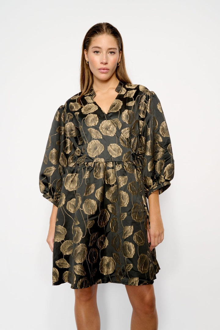 Noella - Pina Aya Wrap Dress - Gold Mix Kjoler 