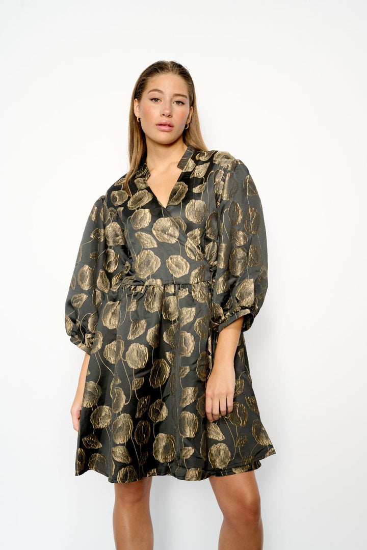 Noella - Pina Aya Wrap Dress - Gold Mix Kjoler 