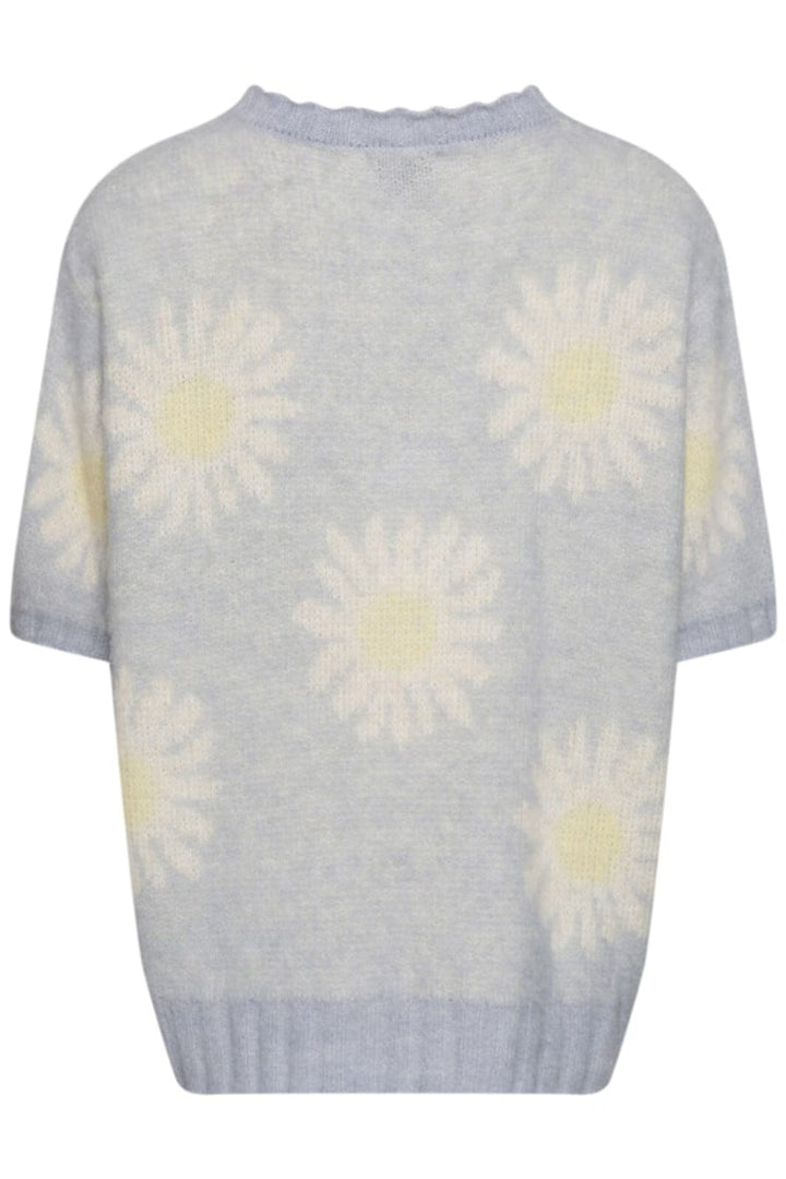 Noella - Raya Knit Sweater - 902 Light Blue/Offwhite Flower Strikbluser 