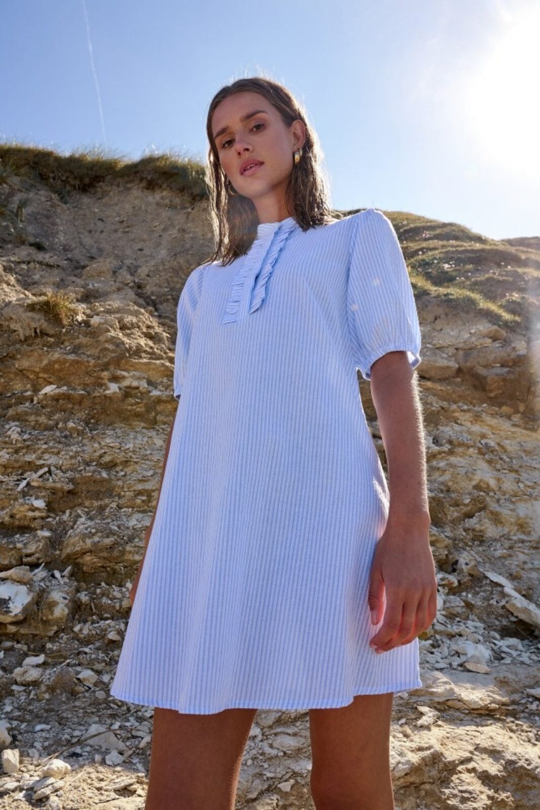 Noella - Renata Dress - Blue Stripe Kjoler 