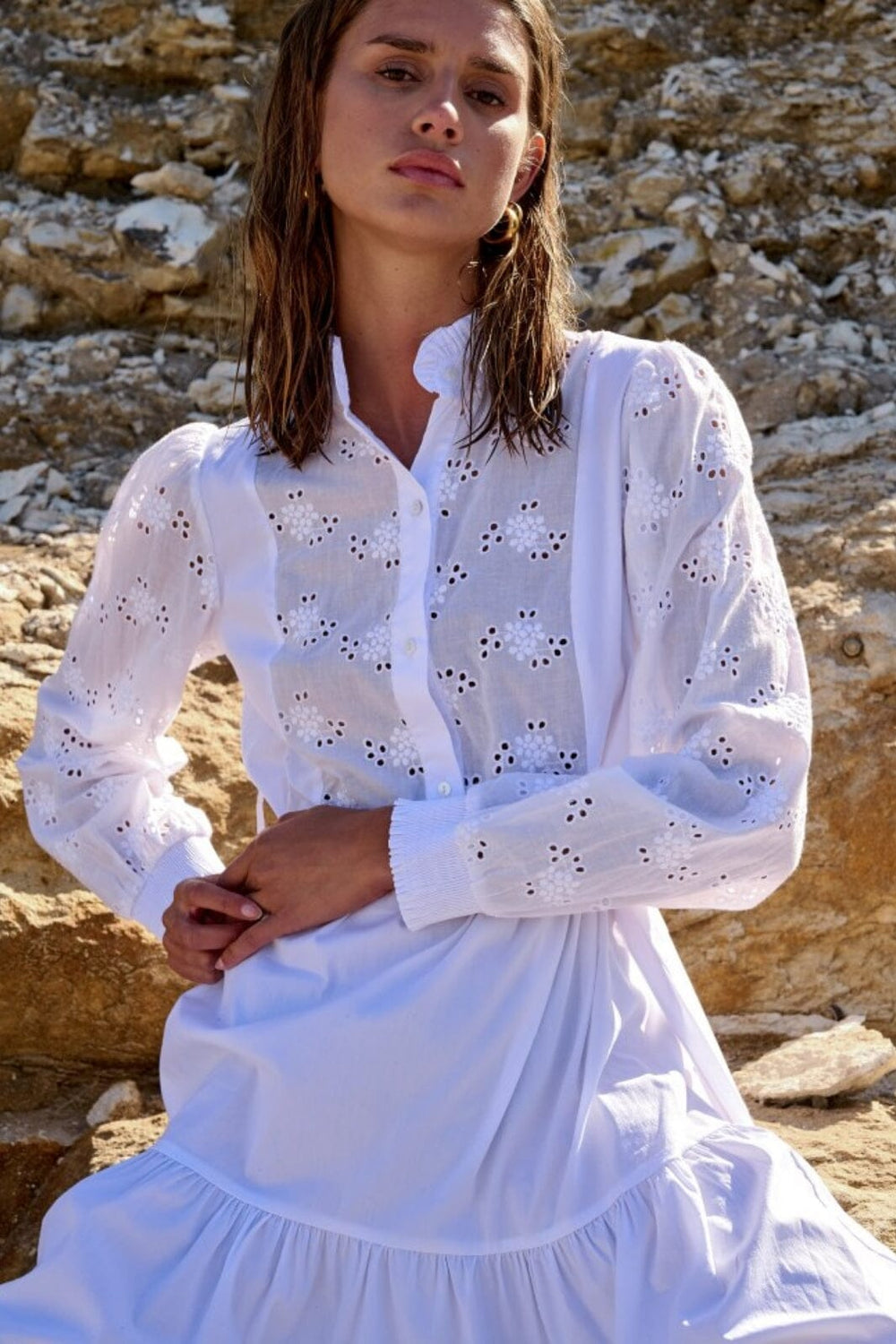 Noella - Rina Shirt Dress - White Kjoler 
