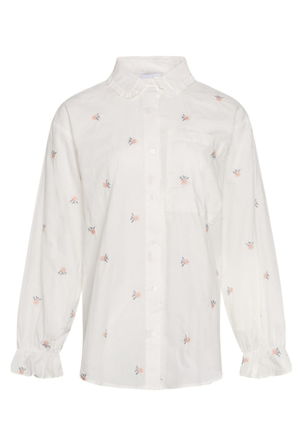 Noella - Roberta Frill Shirt - White Embroidery Skjorter 