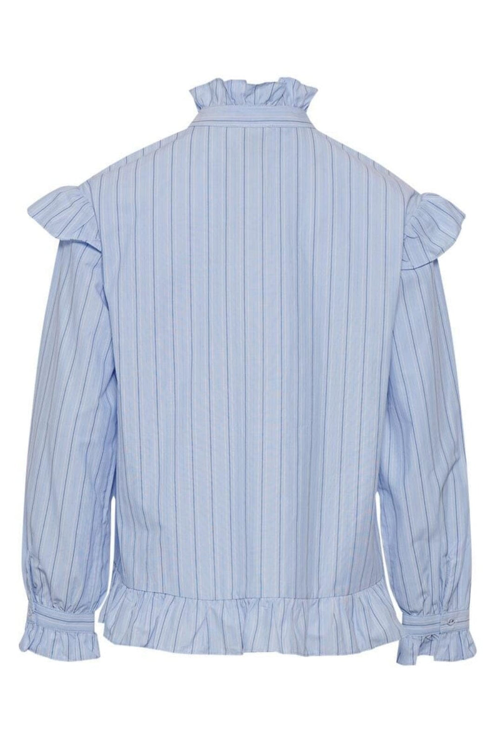 Noella - Sally Blouse - Light Blue Stripe Bluser 