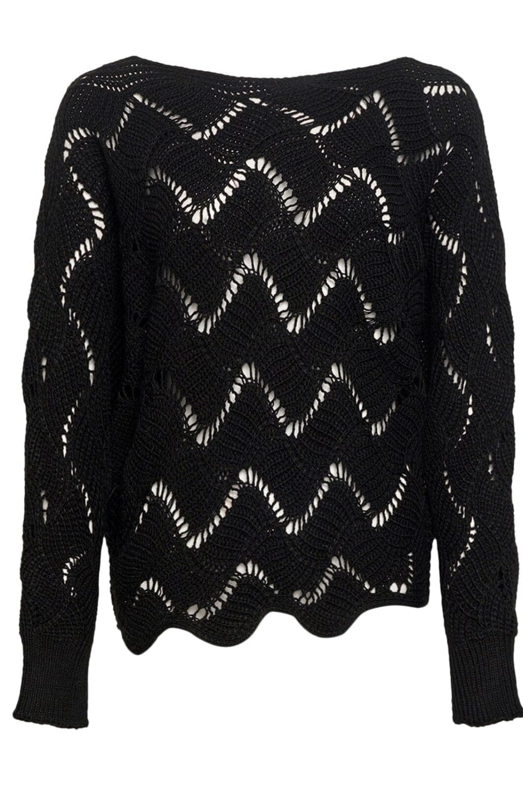 Noella - Taffy Knit Sweater - Black Strikbluser 