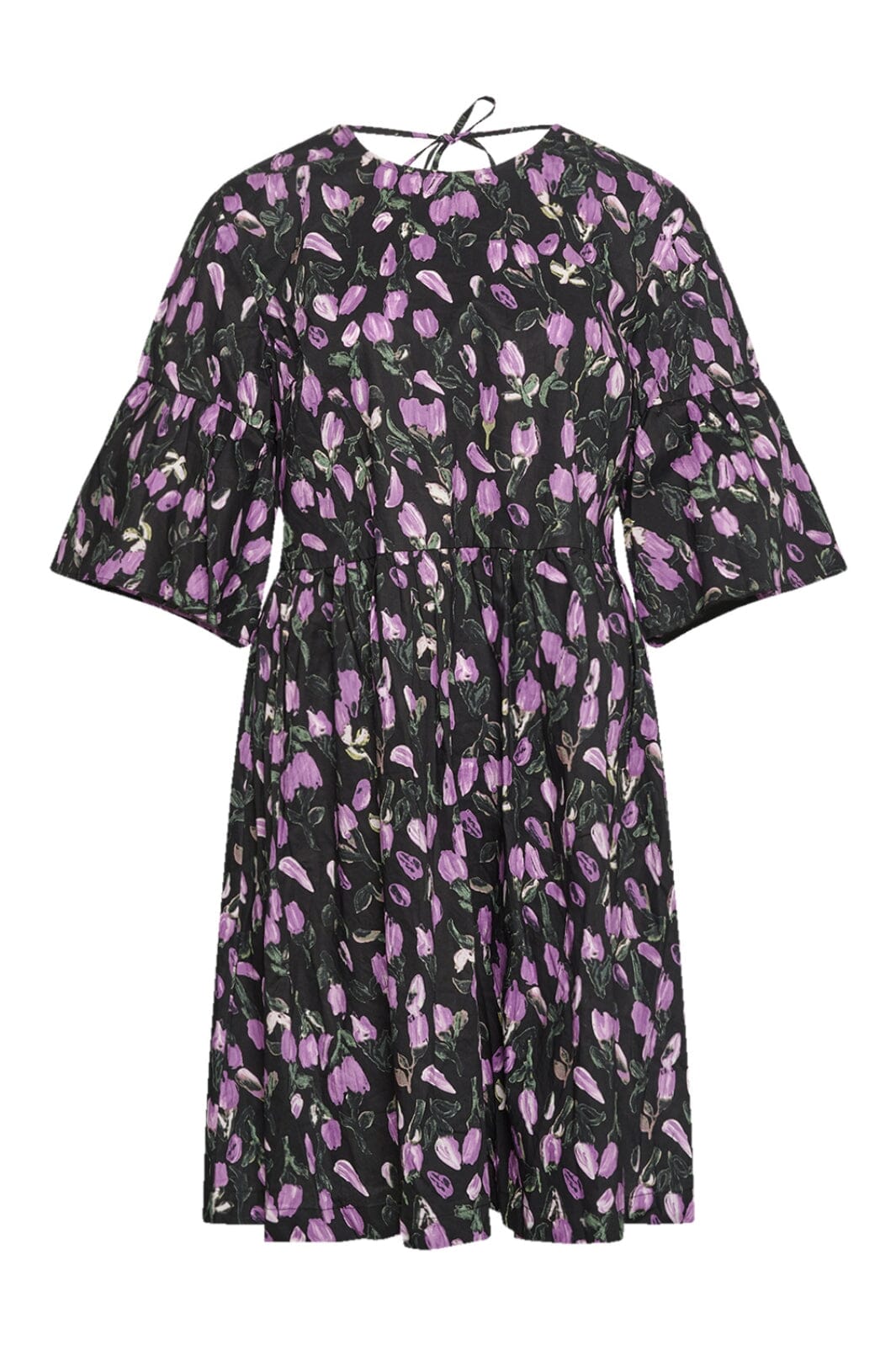 Noella - Tallulah Dress - 912 Black/Lilac Flower Kjoler 