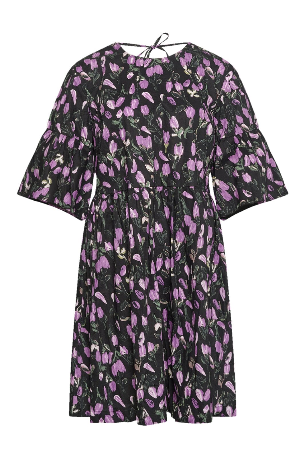 Noella - Tallulah Dress - 912 Black/Lilac Flower Kjoler 