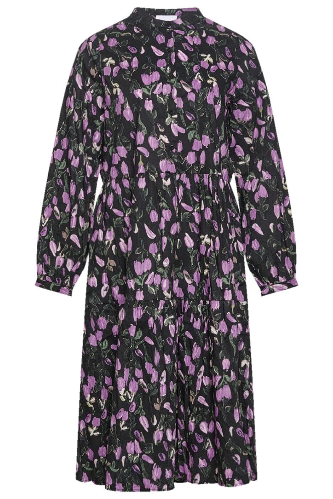 Noella - Tallulah Lipe Dress - 912 Black/Lilac Flower Kjoler 