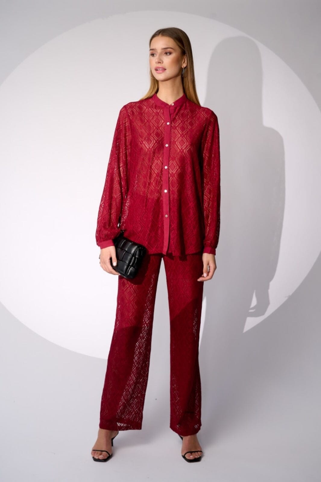 Noella - Texas Lace Shirt - 014 Red Skjorter 